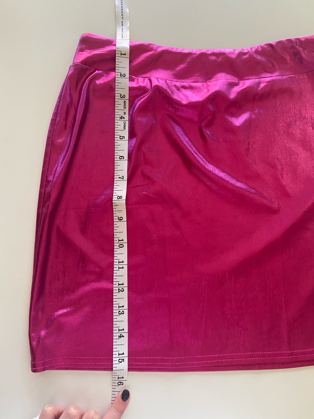 Fuchsia Metallic Mini Skirt Kate Kasin worn once size S women’s - Picture 5 of 9